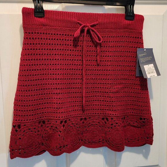 NWT Universal Thread Red Knitted Skirt Sz S  Cotton Blend - Picture 6 of 7